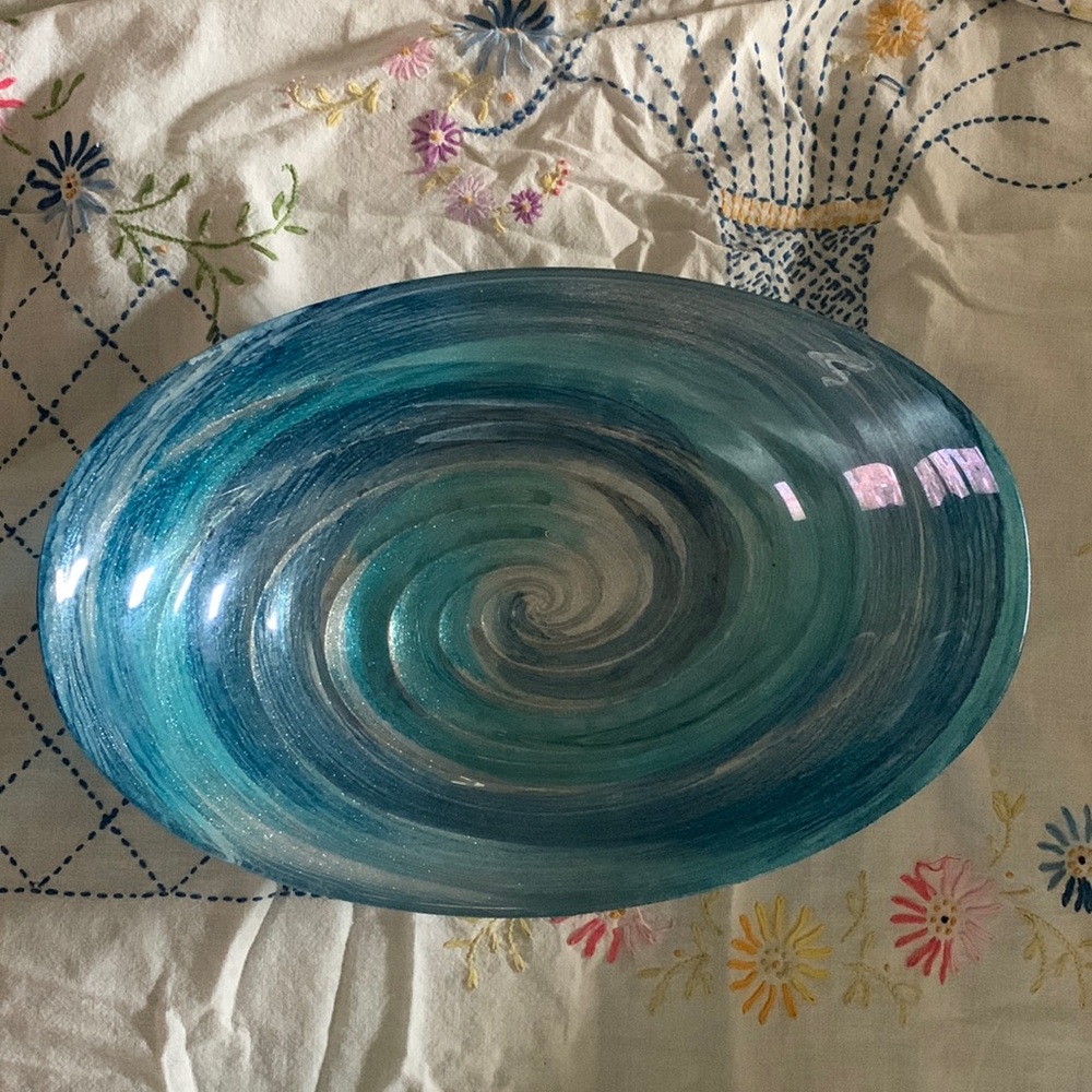 Blue oval Bowl new